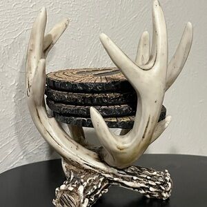 Antler Coaster Holder with Coasters